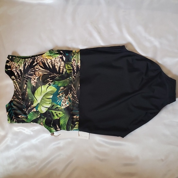 Beyond Control NWT, size 12, leopard multi one piece swimsuit - Picture 5 of 5